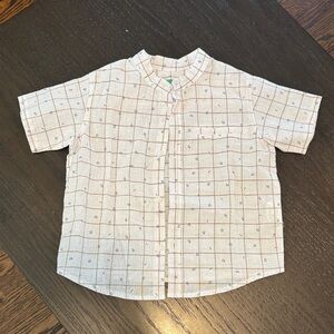Kids Beige Checkered Shirt